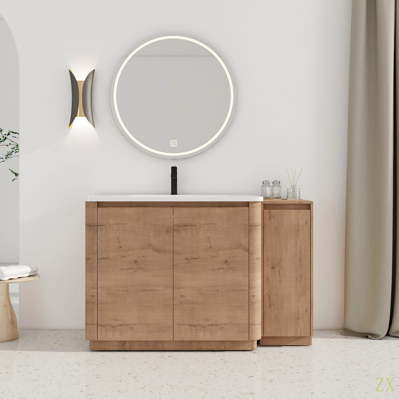 インパクト XICHONGDIANSHANG 52'' Freestanding Bathroom Vanity With Ceramic